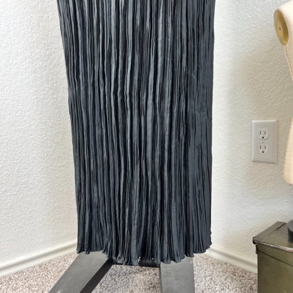 Mary McFadden Brook Shields Color Block Pleated Panel Floor Length Evening Gown - Picture 4 of 13
